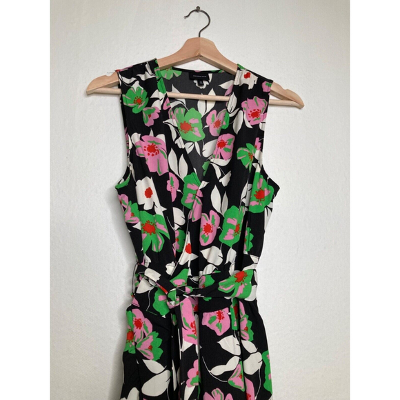 Who What Wear Women’s Floral Wrap Midi Dress Sleeveless V-Neck Ruffle Hem Size M - Picture 7 of 12